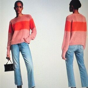 All Saints Lou Uno Blush and Coral, Italian Yarn Sweater - Size Large